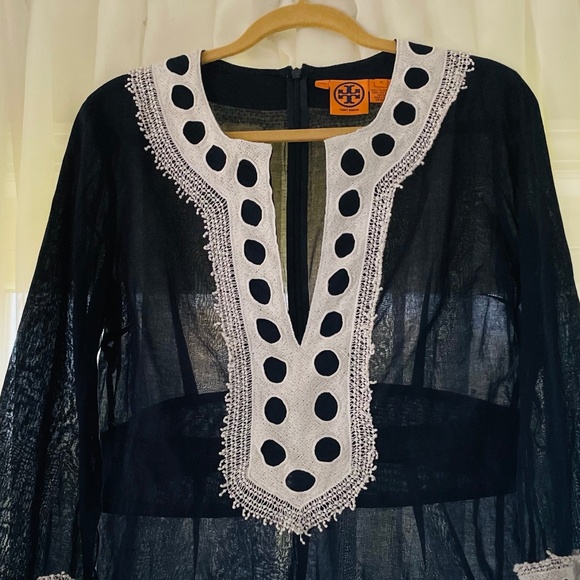 Tory Burch Tunic Navy With White Trim - Picture 2 of 4
